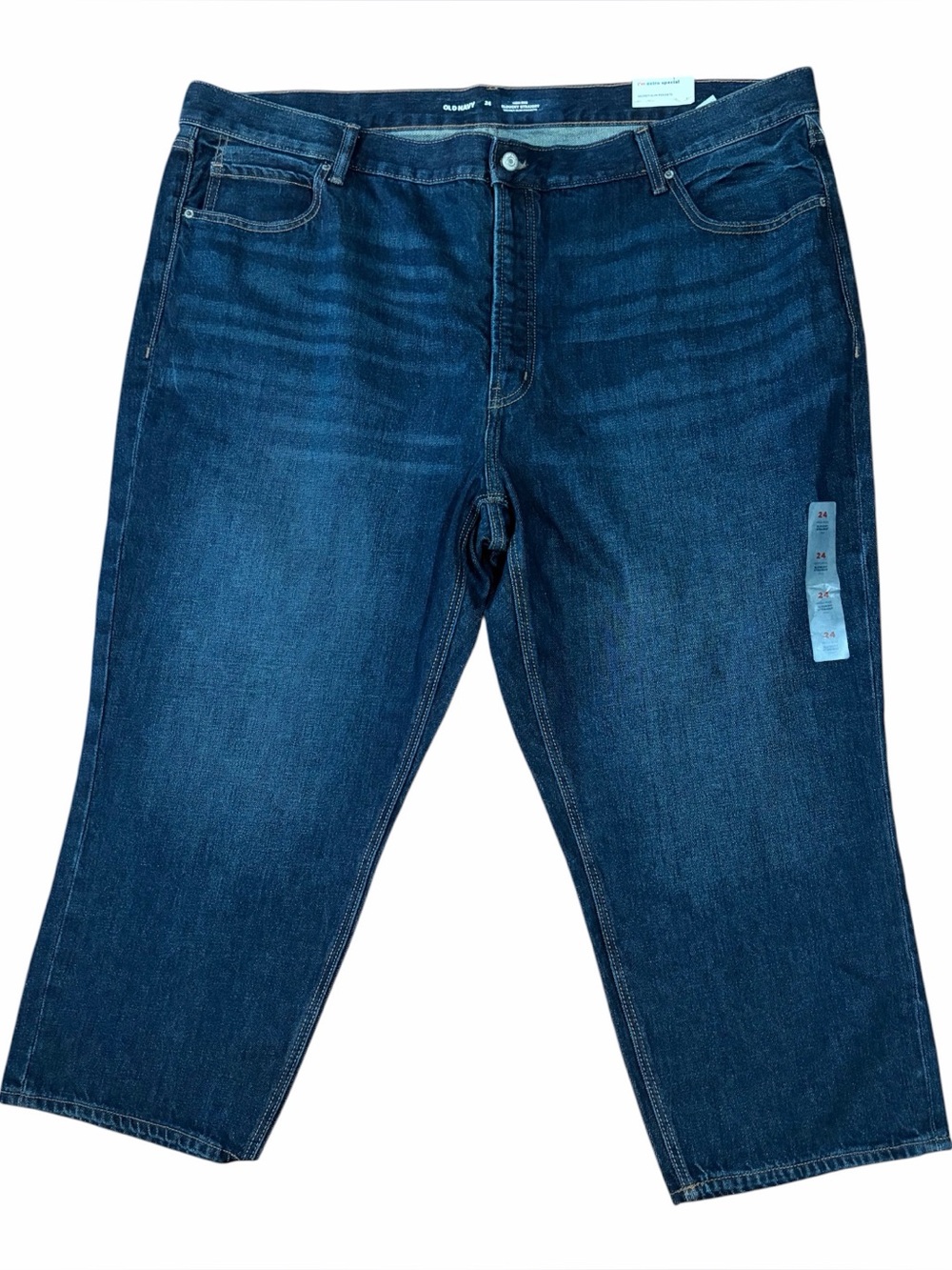 Old Navy Women's High-Rise Button-Fly Slouchy Straight Crop Jeans Size 24 NWT